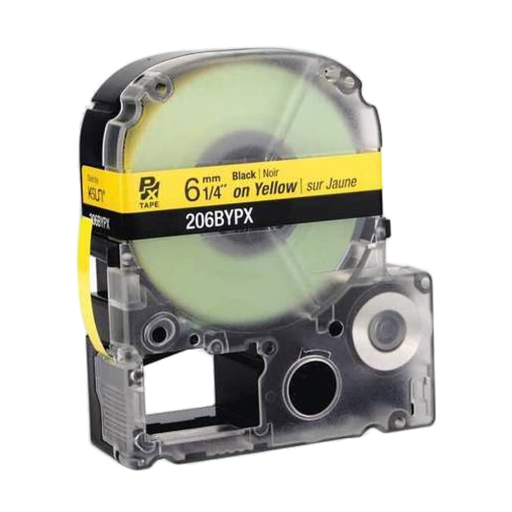 Epson LABELWORKS PX 6mm 206BYPX Tape, Black on Yellow