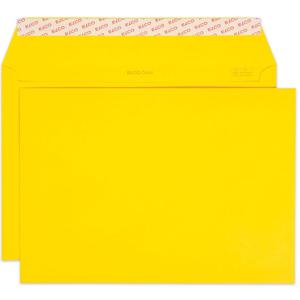 Elco Color Envelope C4, 9" x 12.75", 120g, 50/box, Yellow