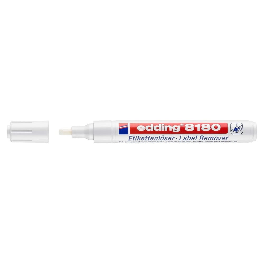 edding 8180 Label Remover, 4mm Chisel Tip, Transparent