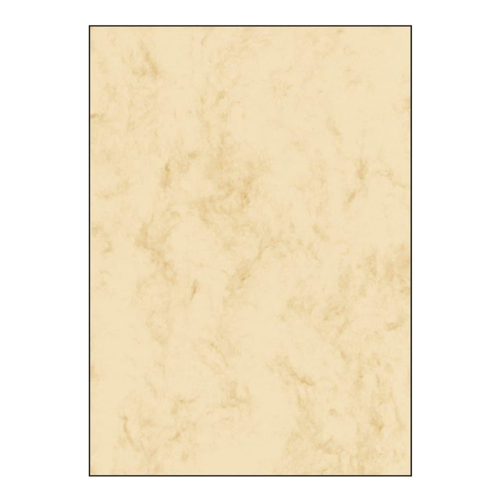 Sigel Marbled Paper A4, fine cardboard, 200gsm, 50sheets/pack, Beige - Yakda