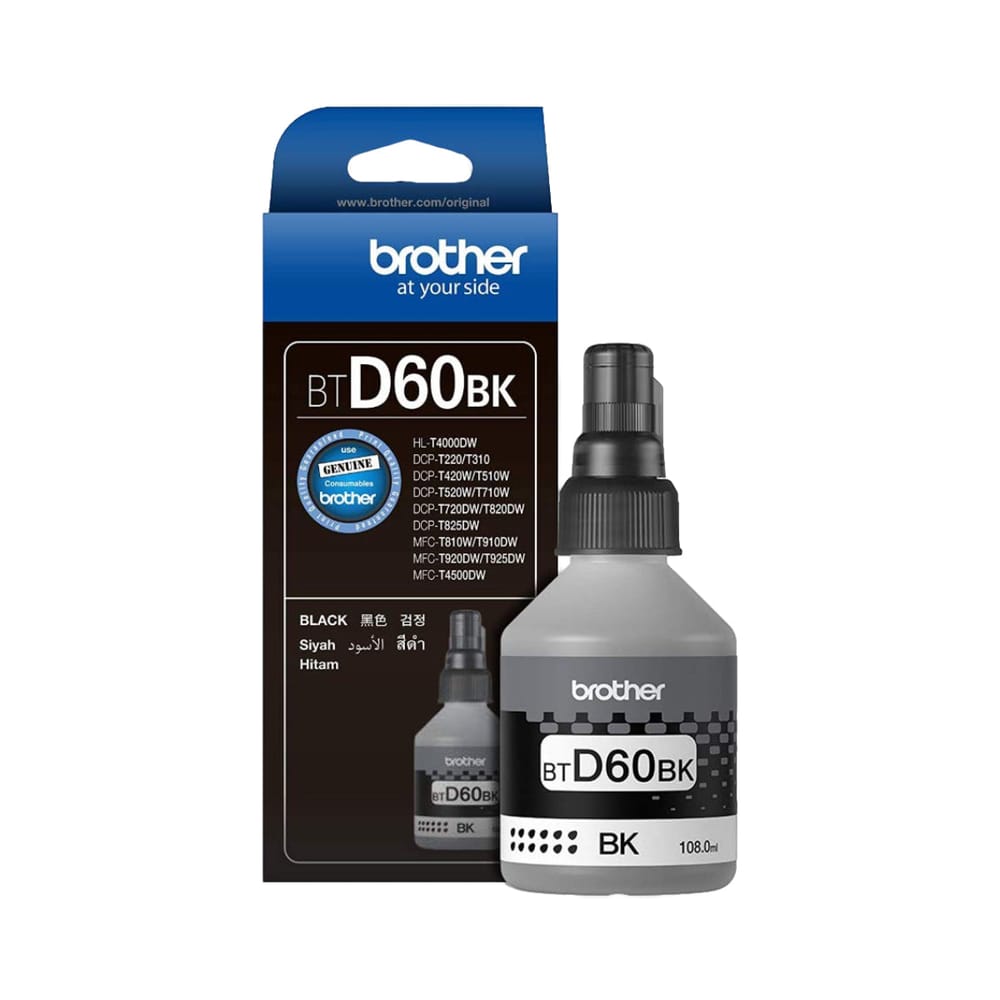 Brother BT-D60BK Black Ink Bottle, 108 ml - Brother