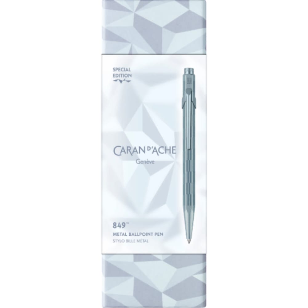 CARAN d'ACHE 849 Ballpoint ALPINE FROST with Box, Blue - Special Edition - Caran d'Ache