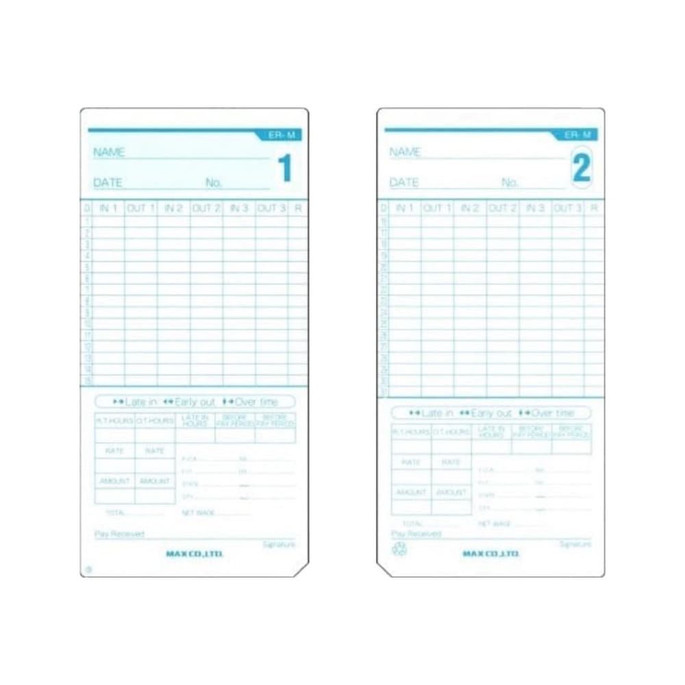 Max ER-M Time Card, 100/pack
