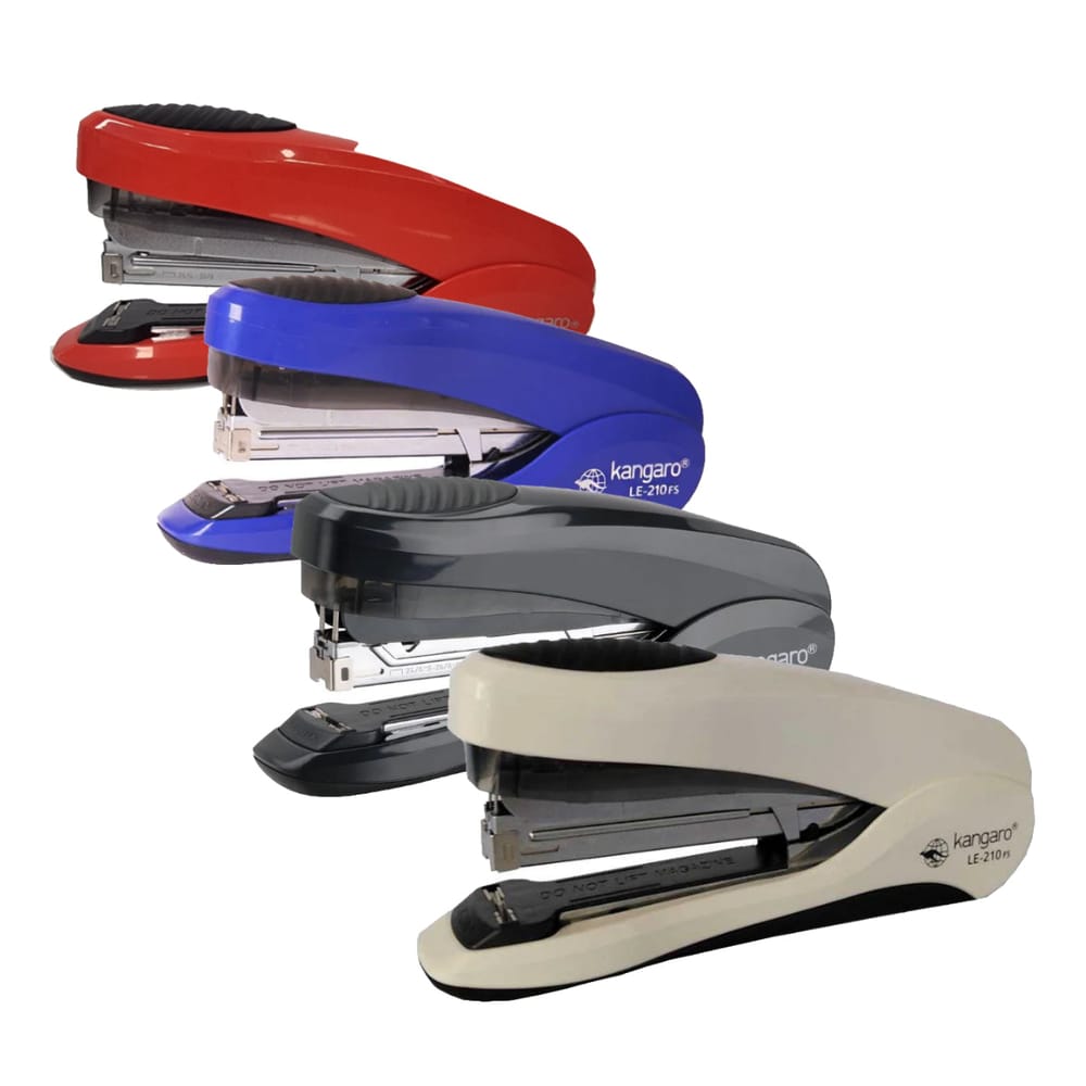 Kangaro Stapler LE-210FS,  Less Effort & Flat Clinch, 30 Sheets Capacity, Assorted Colors