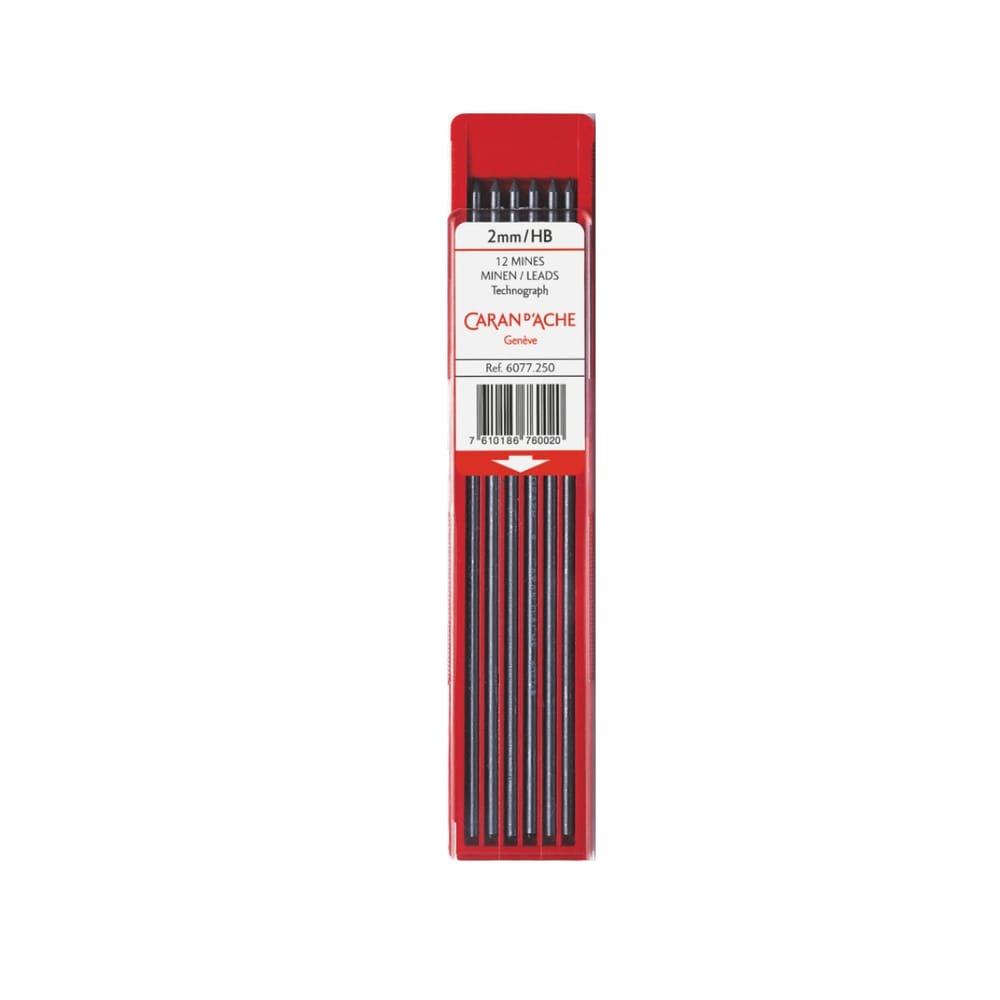 CARAN d'ACHE Technograph Leads 2mm HB 12/pack