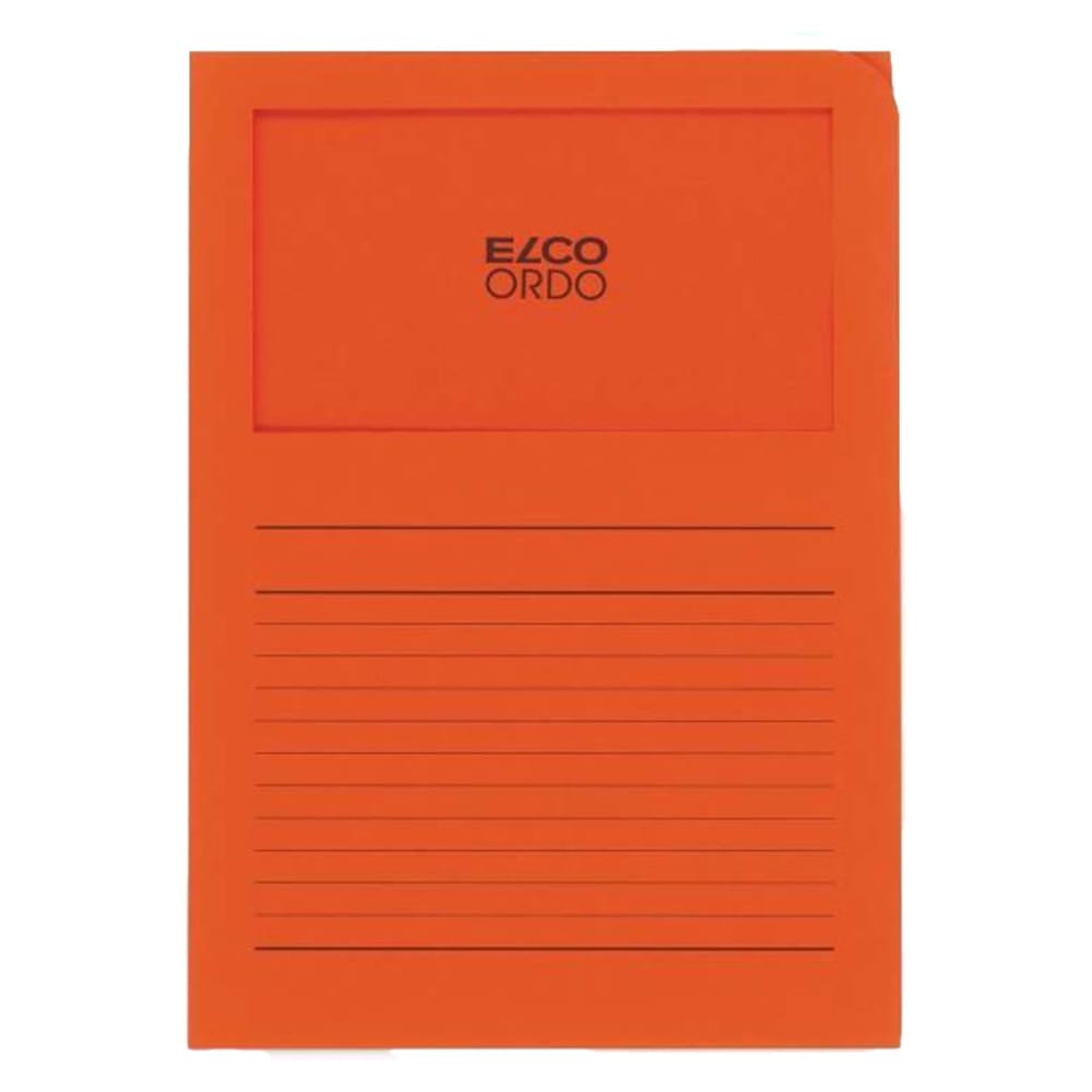 Elco Ordo Classico, L Paper Folder with Window, 5/pack, Orange