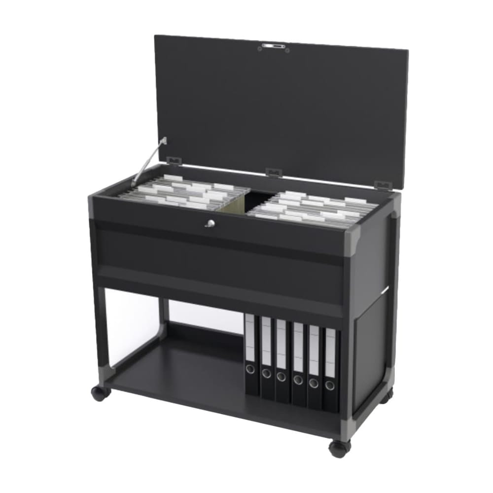 Durable Suspension File Trolley 100 Top, Black